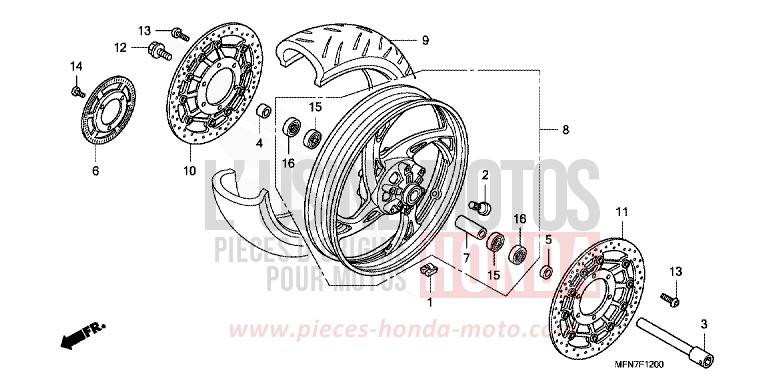 VORDERRAD von CB1000R ABS DRAGON GREEN METALLIC (GY139) von 2009